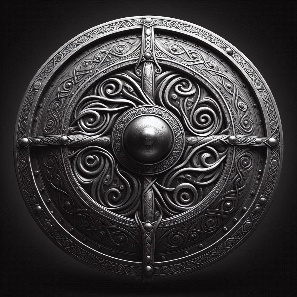 escudo vikingo para representar la emoción de Valentía en las ventas